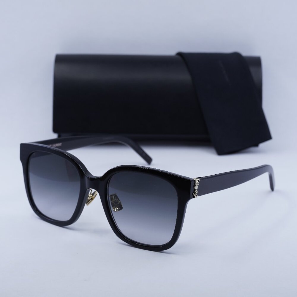 Saint Laurent SLM105/F 002 Square Sunglasses - Black/Grey